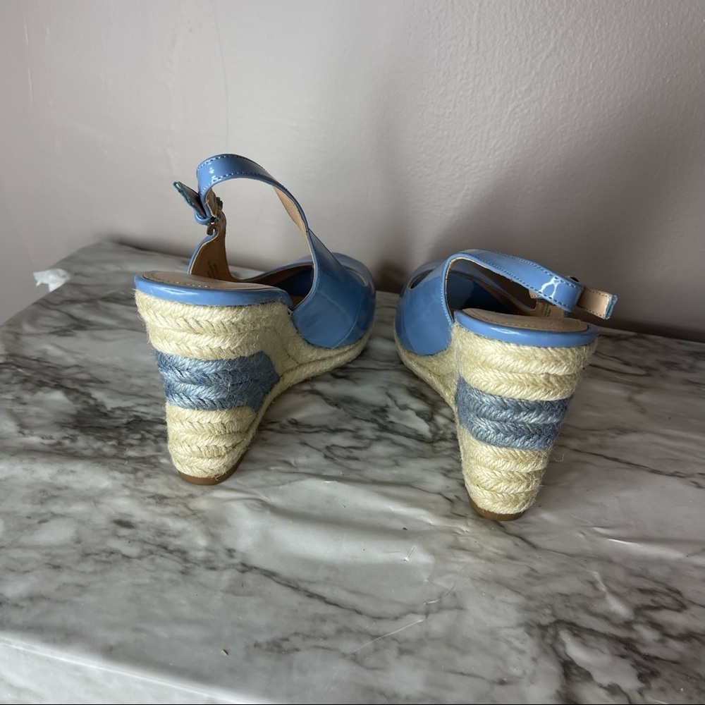 Marc Fisher Espadrille Wedge Sandals Blue Size 7 Read - Picture 14 of 16